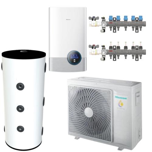 Kit Suelo Radiante Aerotermia para 82m2 Ferco con Bomba de Calor Bibloc Hisense 8kW