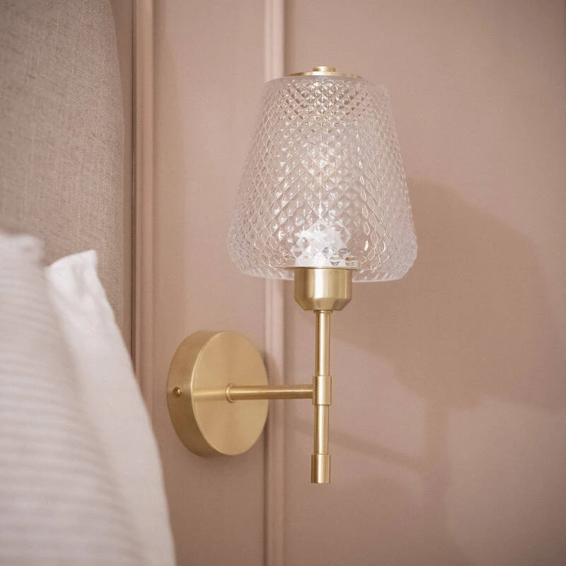 Aplique de Pared Metal y Cristal Stiklu