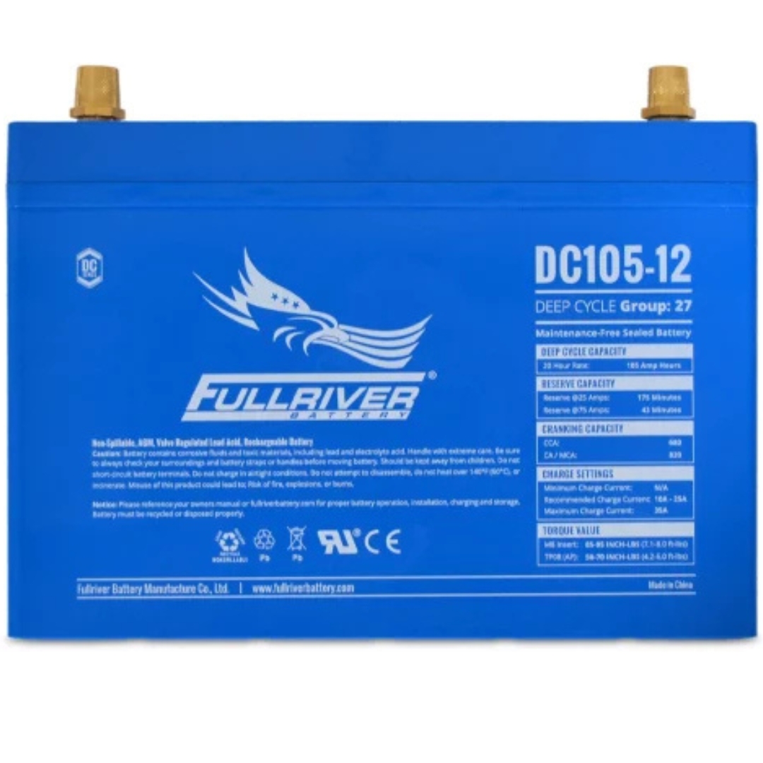 Batería AGM 105Ah Solar 12V C20 Monobloc Fullriver DC105-12