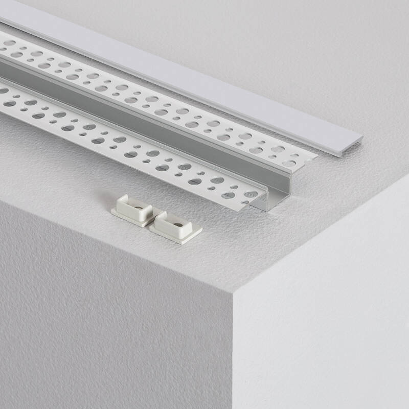 Perfil Aluminio Integrado en Escayola/Pladur para Tira LED hasta 15 mm