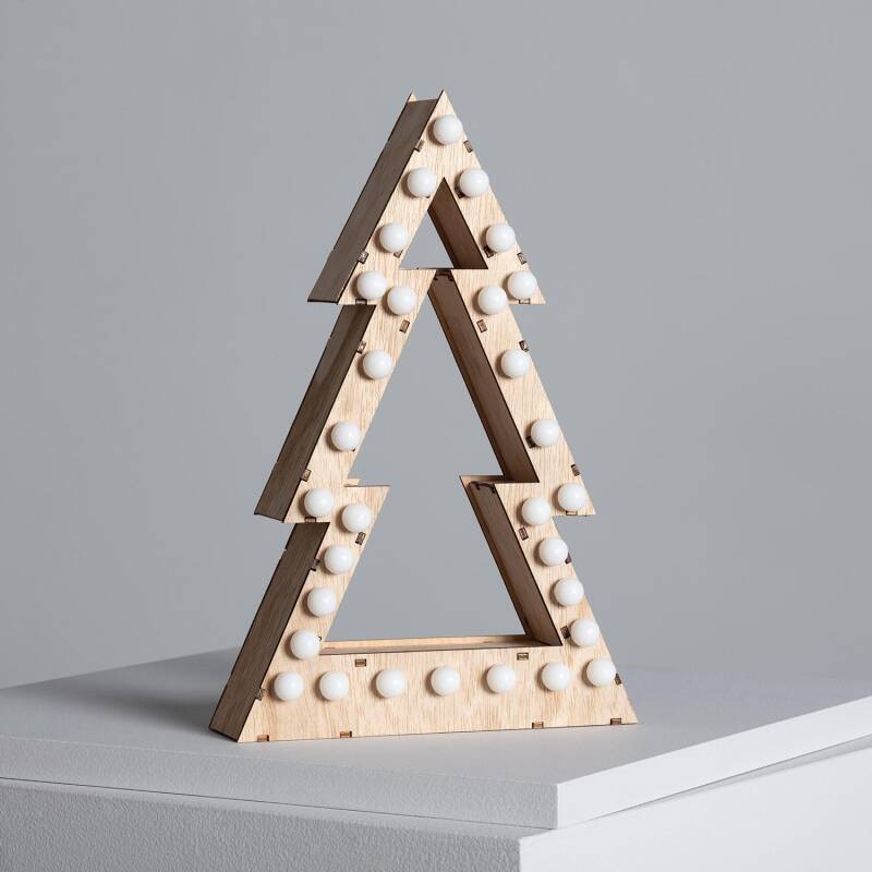Árbol de Navidad Madera LED con Batería Gaspar