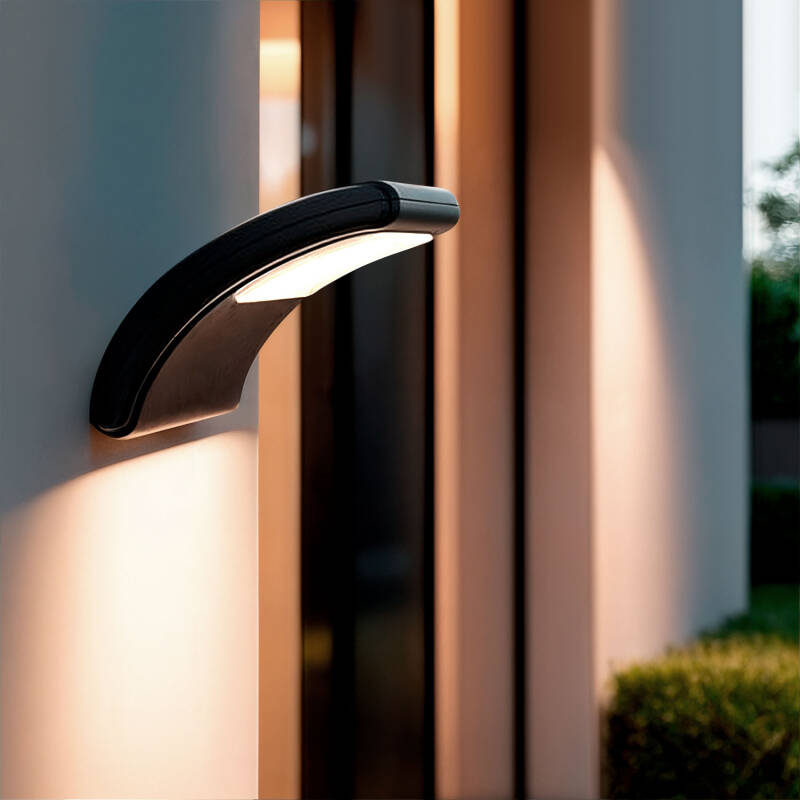 Aplique de Pared Exterior LED 6W Iluminación Rectangular Negro Wilbert