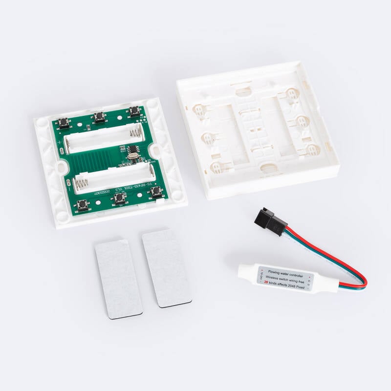 Controlador Regulador Tira Digital 12/24V DC + Mando RF 6 pulsadores
