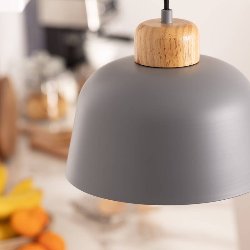 Lámpara Colgante Metal y Madera Wawak