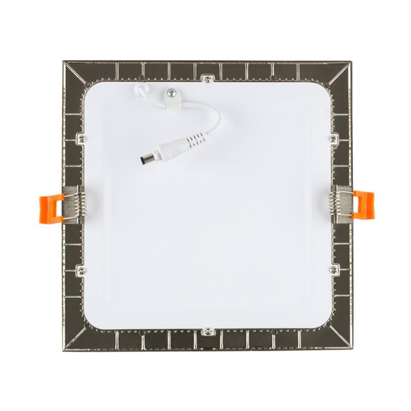 Placa LED 15W Cuadrada SuperSlim Corte 180x180 mm Silver