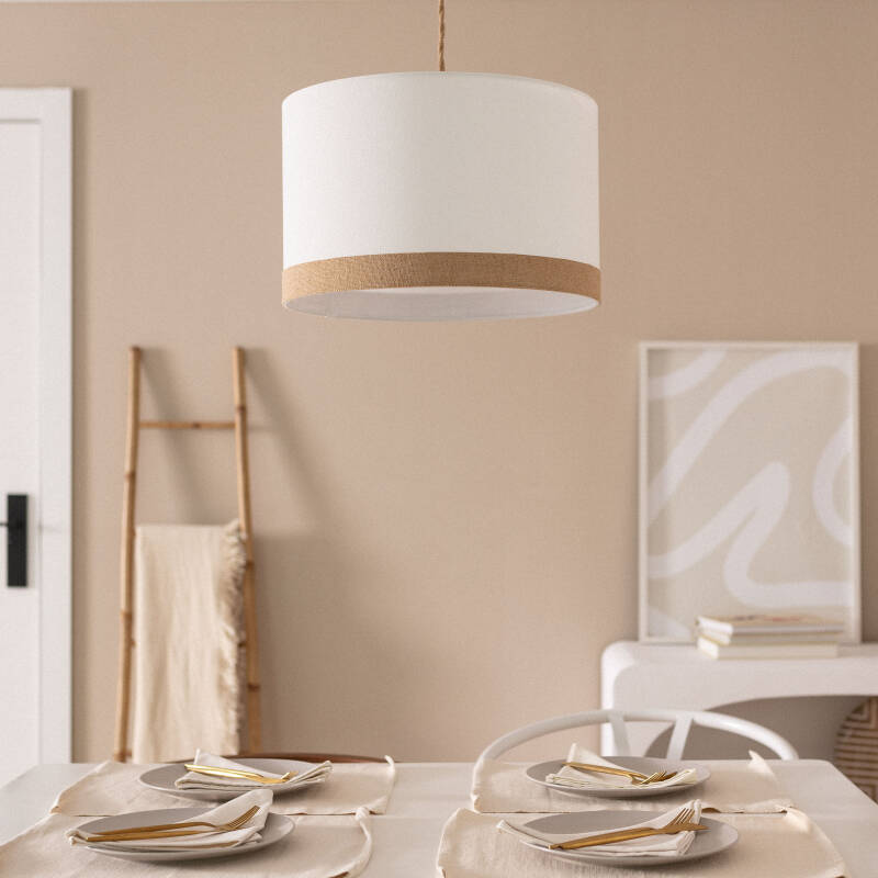 Lámpara Colgante Tela Leya Natural