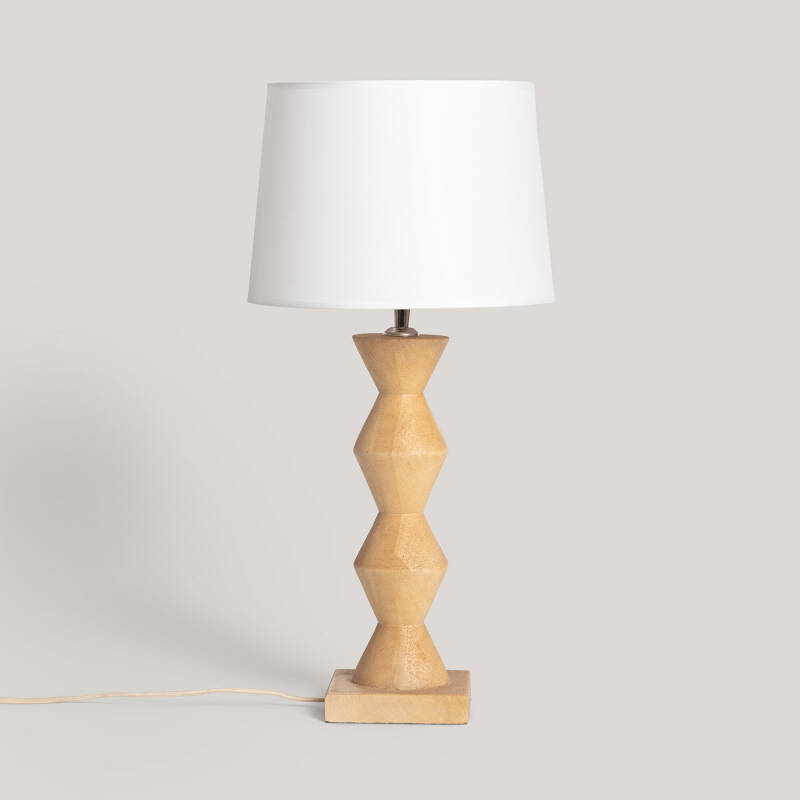 Lámpara de Mesa Madera Akesh II ILUZZIA