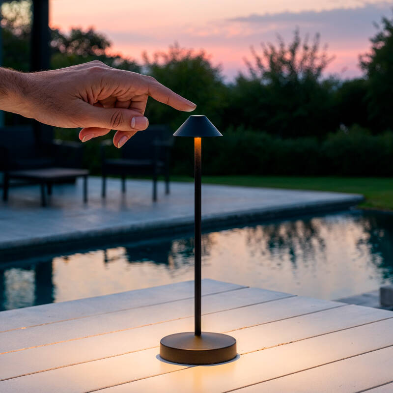 Lámpara de Mesa LED Portátil para Exterior Metal con Batería Recargable Magatzi