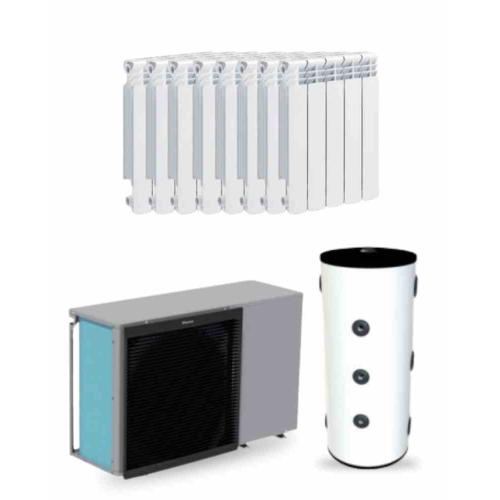 Kit Aerotermia con Radiadores de Agua 12,5kW Daikin con DI 100L para vivienda 130m2