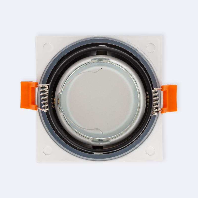 Aro Downlight Cuadrado IP65 para Bombilla LED GU10 Corte Ø75 mm