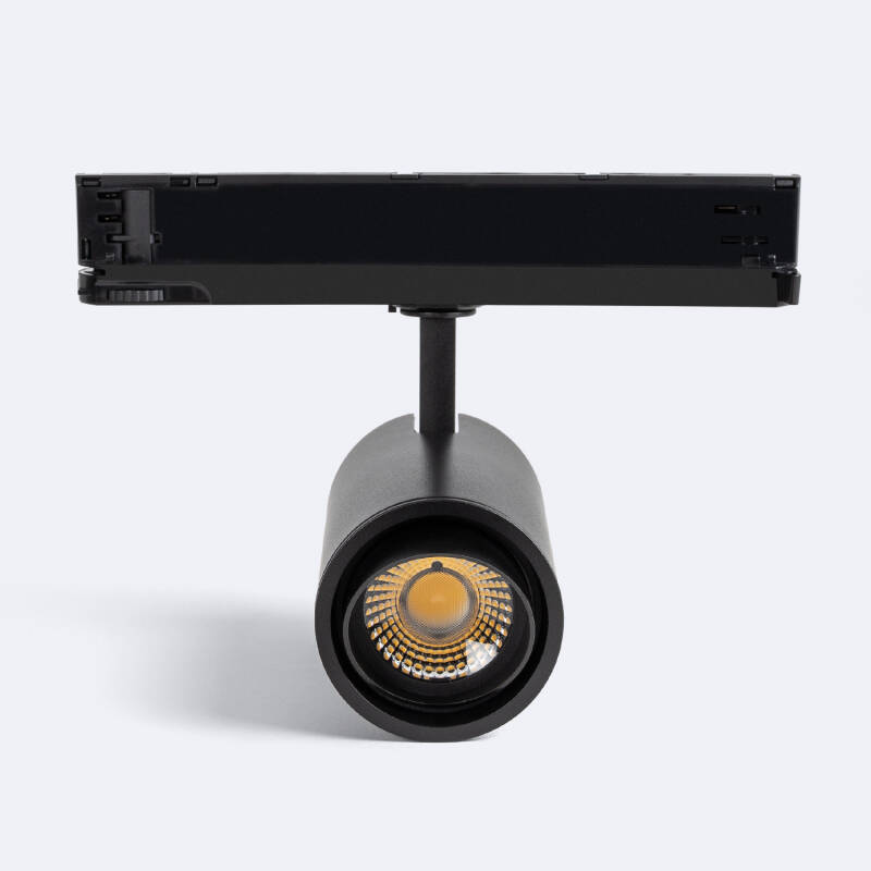 Foco Carril LED Trifásico 30W Fasano Cilindro Bisel CCT Seleccionable Regulable DALI Negro