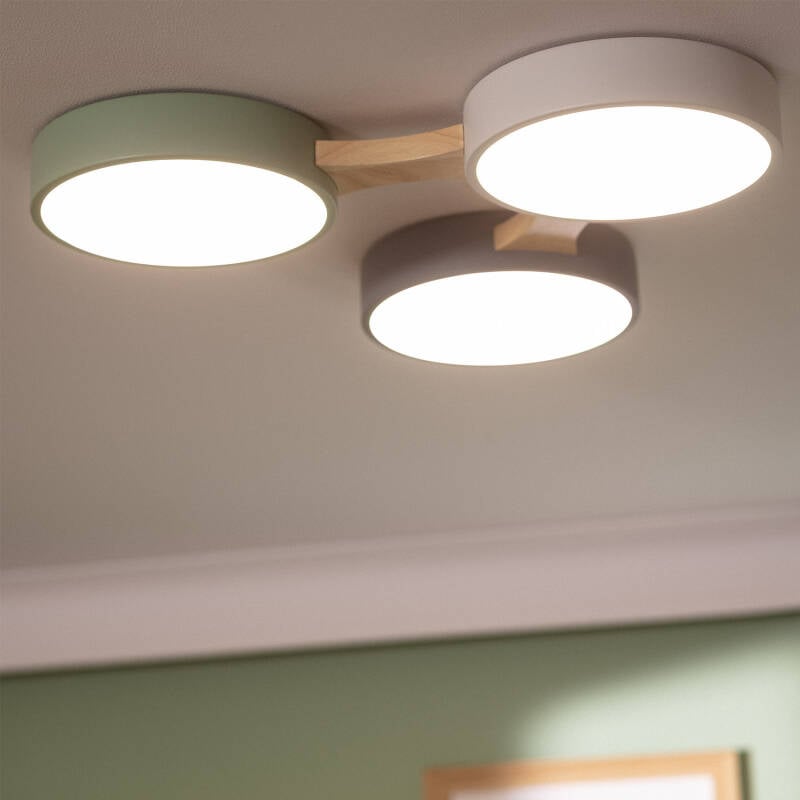 Plafón LED 30W Madera y Metal CCT Seleccionable Sams