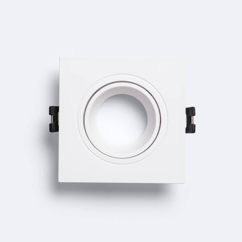Aro Downlight Cuadrado Cónico Basculante para Bombilla LED GU10 / GU5.3 Corte Ø 75 mm