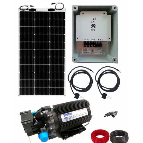Kit Bombeo Solar Fotovoltaico con Panel Flexible y Bomba de Presión 12V