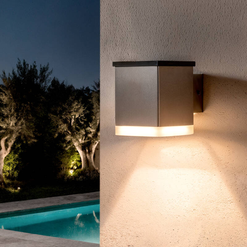 Aplique de Pared Exterior Solar LED de Aluminio Jafaro