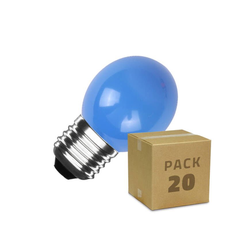 Pack 20 Bombillas LED E27 3W 300 lm G45 Monocolor