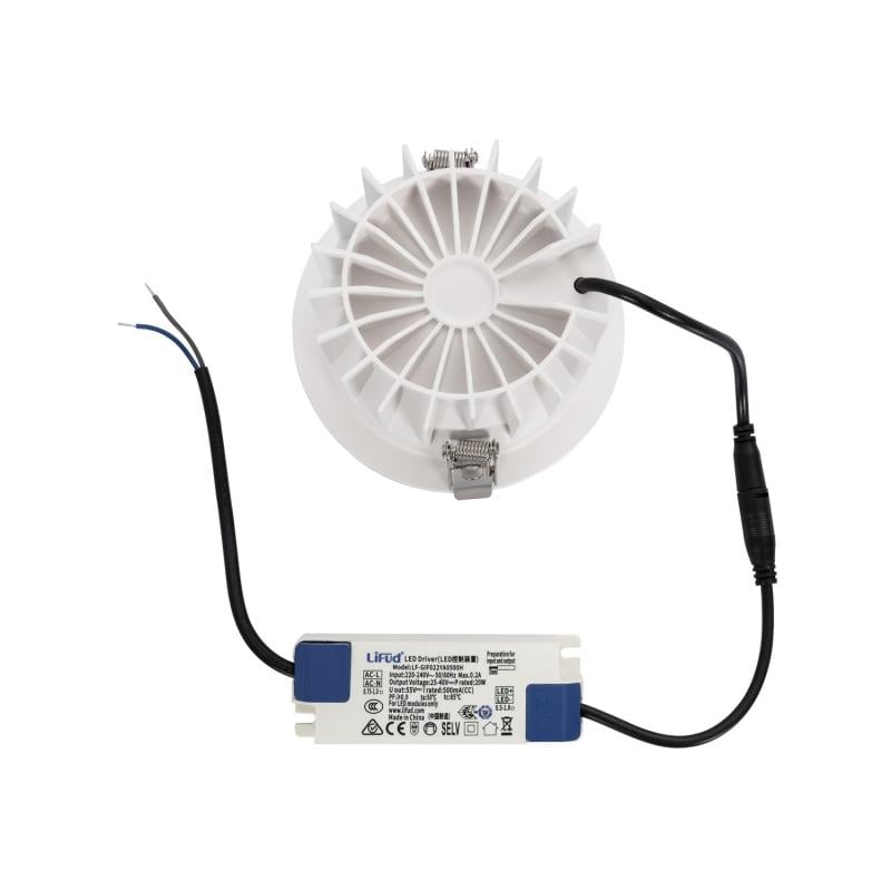Downlight LED 20W Circular Premium CRI90 LIFUD Corte Ø 125 mm