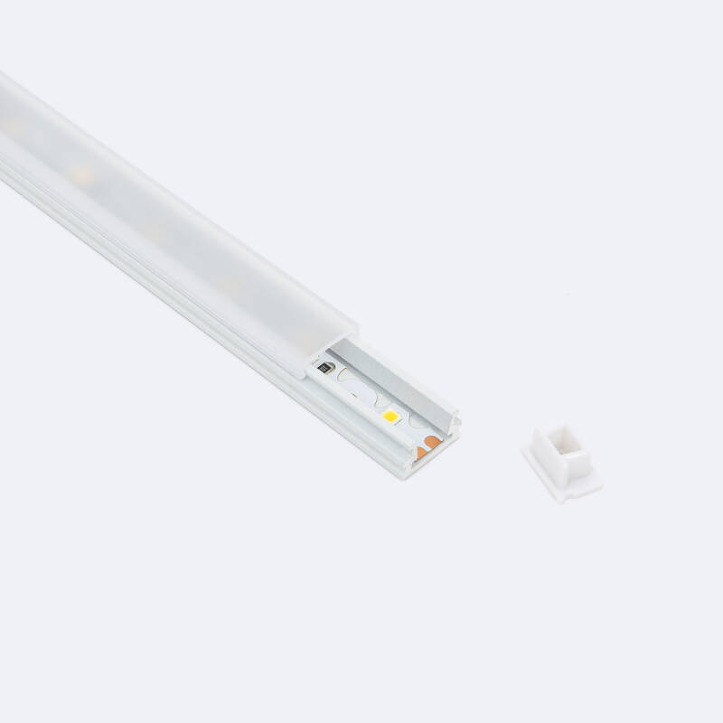 Perfil Aluminio Superficie 2m para Tira LED hasta 8 mm