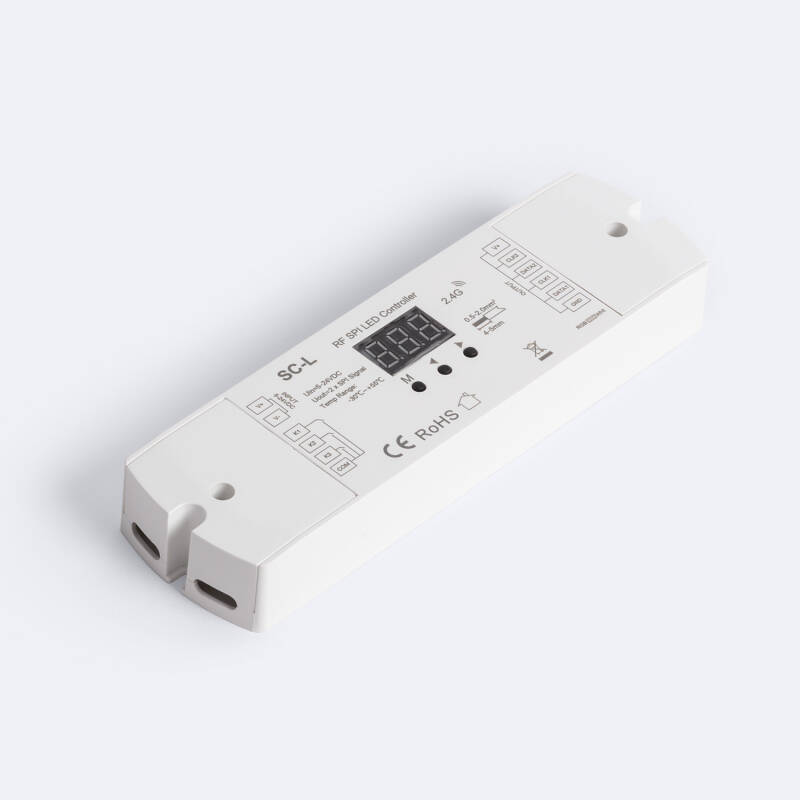 Controlador Tira LED Digital SPI RGB/RGBW 12-24V SKYDANCE SC-L Compatible con Pulsador y Mando RF