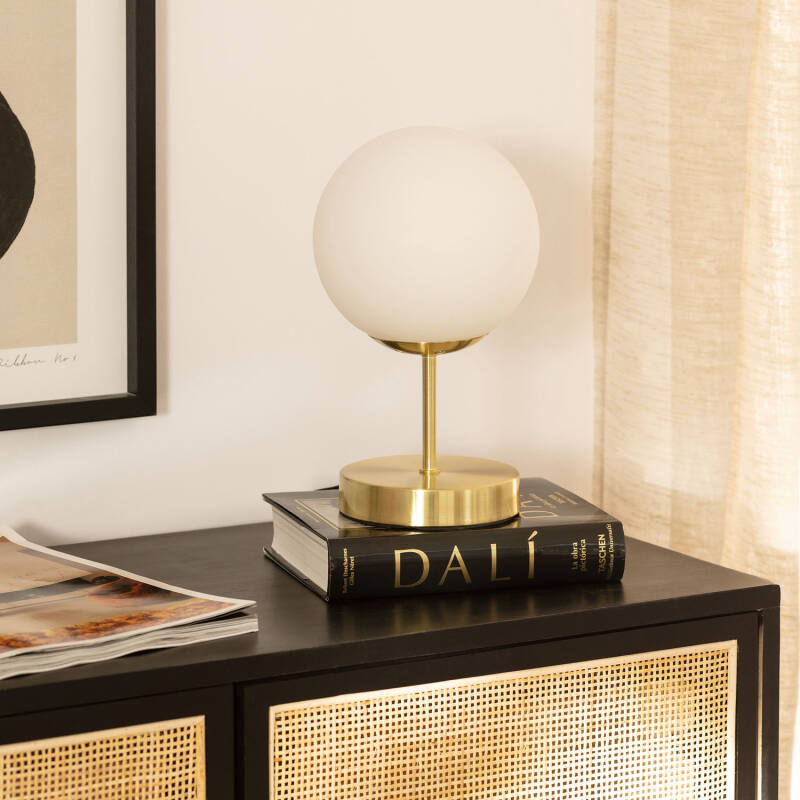 Lámpara de Mesa Metal y Cristal Moonlight