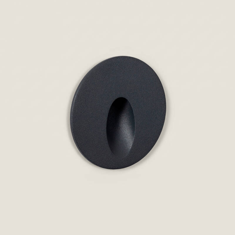 Baliza Exterior LED 3W Empotrable Pared Circular Gris Boiler