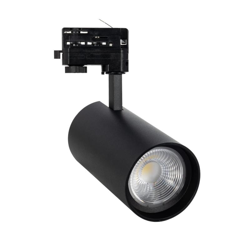 Foco Carril LED Trifásico 30W CCT Seleccionable d'Angelo PHILIPS Xitanium con Óptica Variable Negro