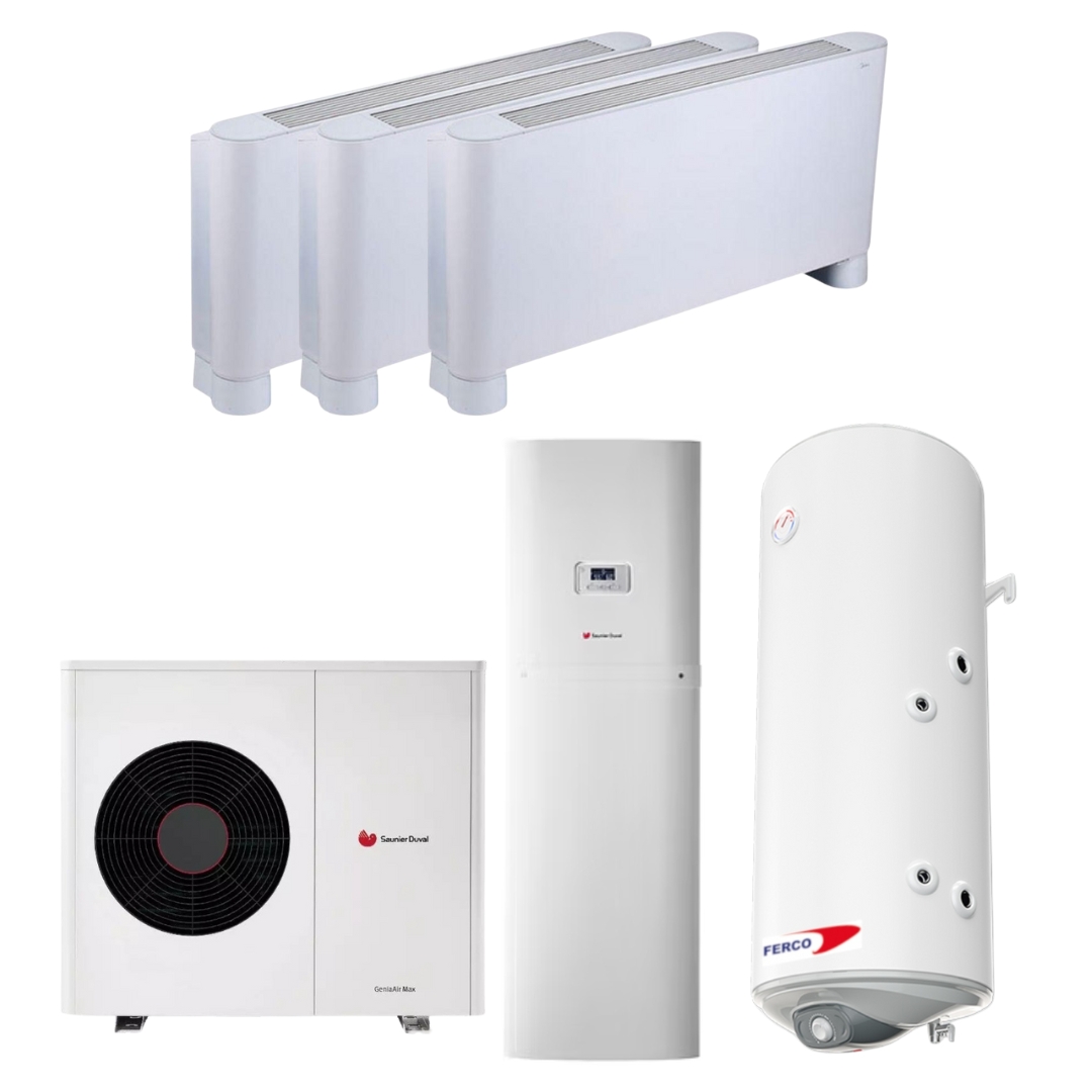 Kit Aerotermia con Fancoils 14kW Saunier Duval Genia Air Max 12 con depósito 200L