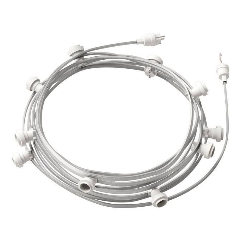 Guirnalda Exterior Lumet System 12.5m con 10 Portalámparas E27 Blanco Creative-Cables CATE27B125