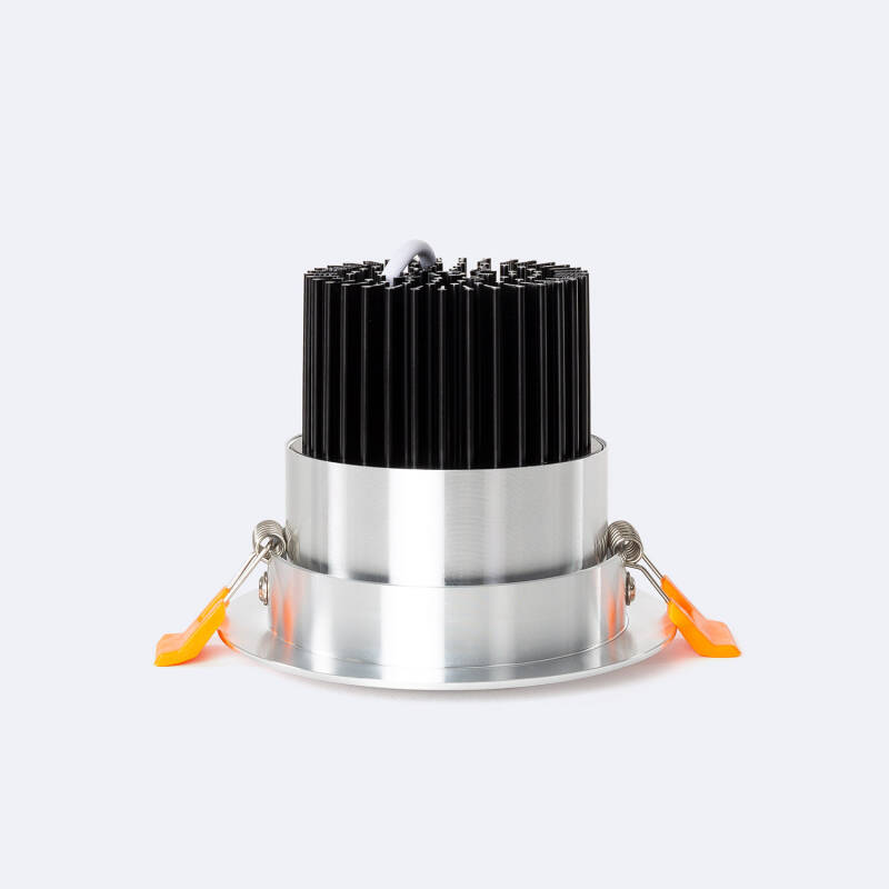 Foco Downlight LED 12W COB Direccionable Circular Plata Corte Ø 90 mm