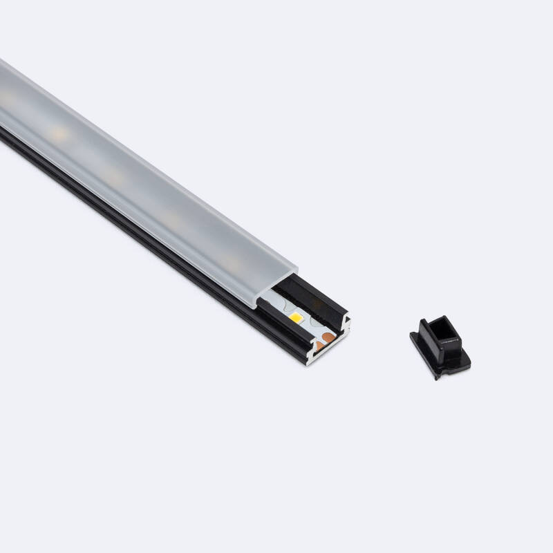 Perfil Aluminio Superficie 2m para Tira LED hasta 8 mm