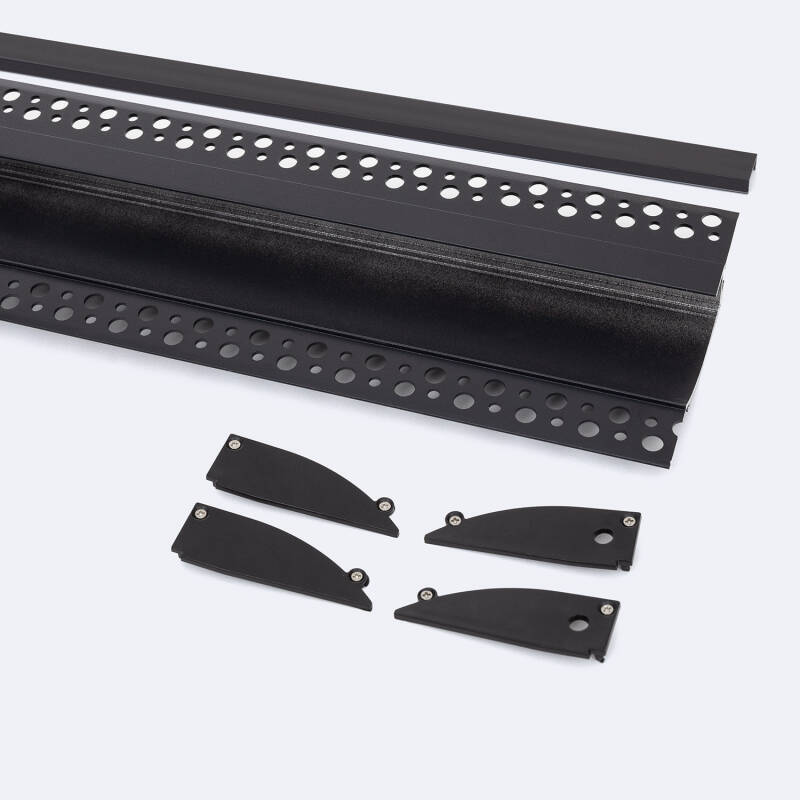 Perfil Aluminio Empotrable para Escayola/Pladur 2m para Tira LED hasta 12mm