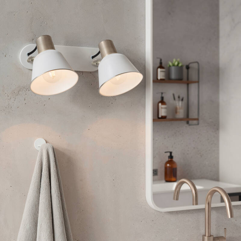 Lámpara de Pared Baño Metal 2 Focos Birzay
