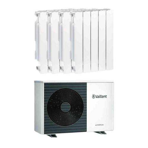 Kit Aerotermia con Radiadores Aluminio Vaillant 8kW para 80m2