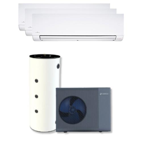 Kit Aerotermia Suneco Monobloc 12kW con Fancoils y Depósito Inercia 80L para 150m2