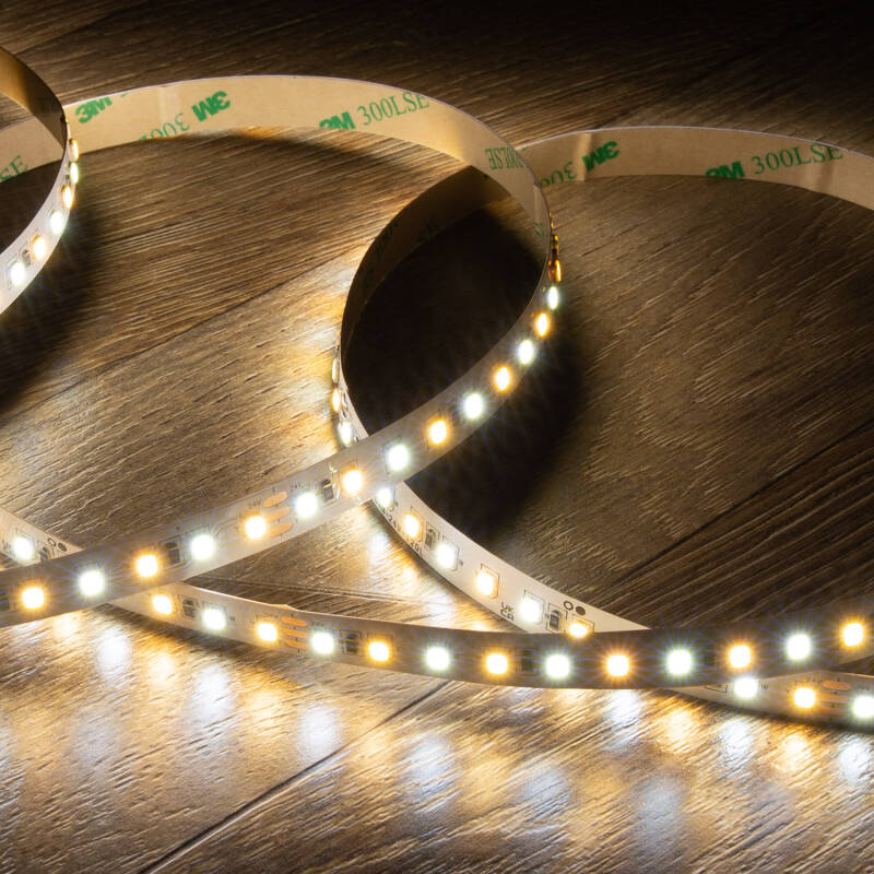 Tira LED 24V SMD CCT 280 LED/m 5m 12W/m 1200lm/m Ancho 10mm Corte 5cm IP20 CRI90