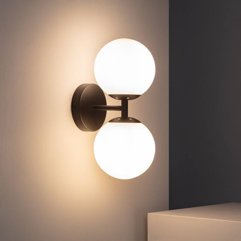 Lámpara de Pared de Metal y Cristal Balts Duplo