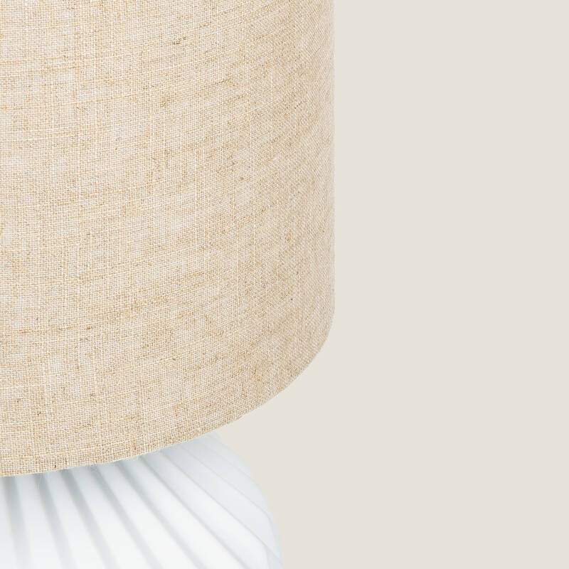 Lámpara de Mesa Porcelana y Tela Monduver