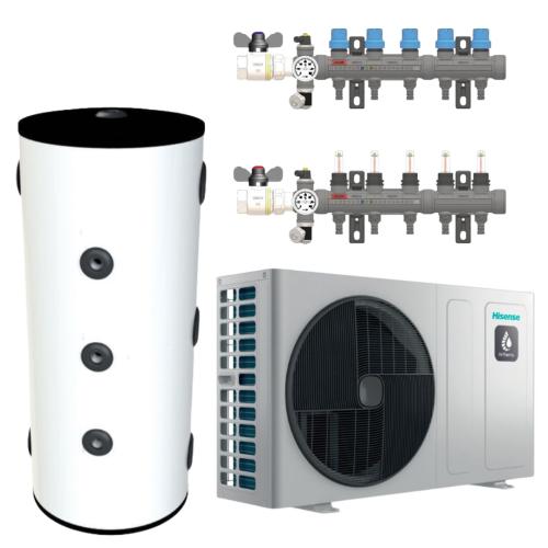 Kit Aerotermia Suelo Radiante para 116m2 Ferco con Bomba de Calor Hisense 12kW