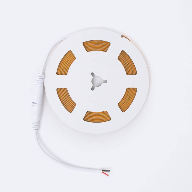 Tira LED 24V COB 320 LED/m 5m 7W/m 840 lm/m Ancho 5mm Superestrecha Corte 5 cm IP20 CRI90
