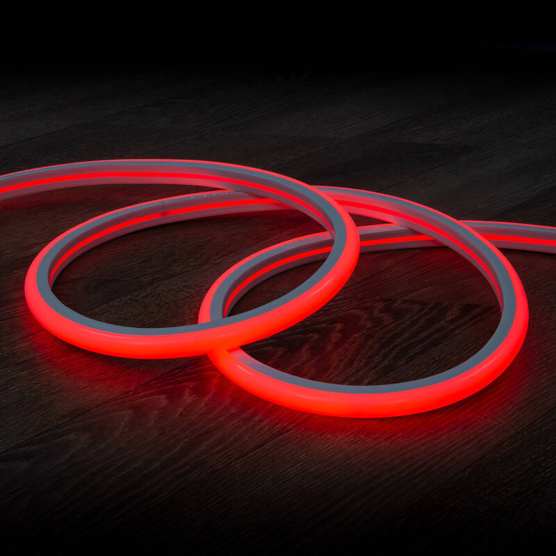 Tira LED Neón Regulable 220V Rojo Semicircular 180 9W/m Corte 100cm IP67 a Medida