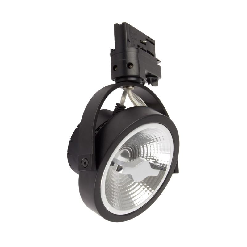 Foco Carril LED Trifásico 15W Regulable CREE AR111 Negro