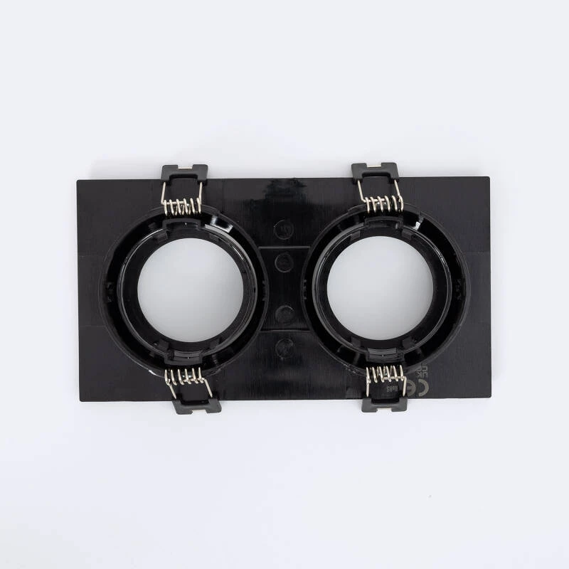 Aro Downlight Cuadrado Basculante para dos Bombillas LED GU10 / GU5.3 Corte 75x150 mm