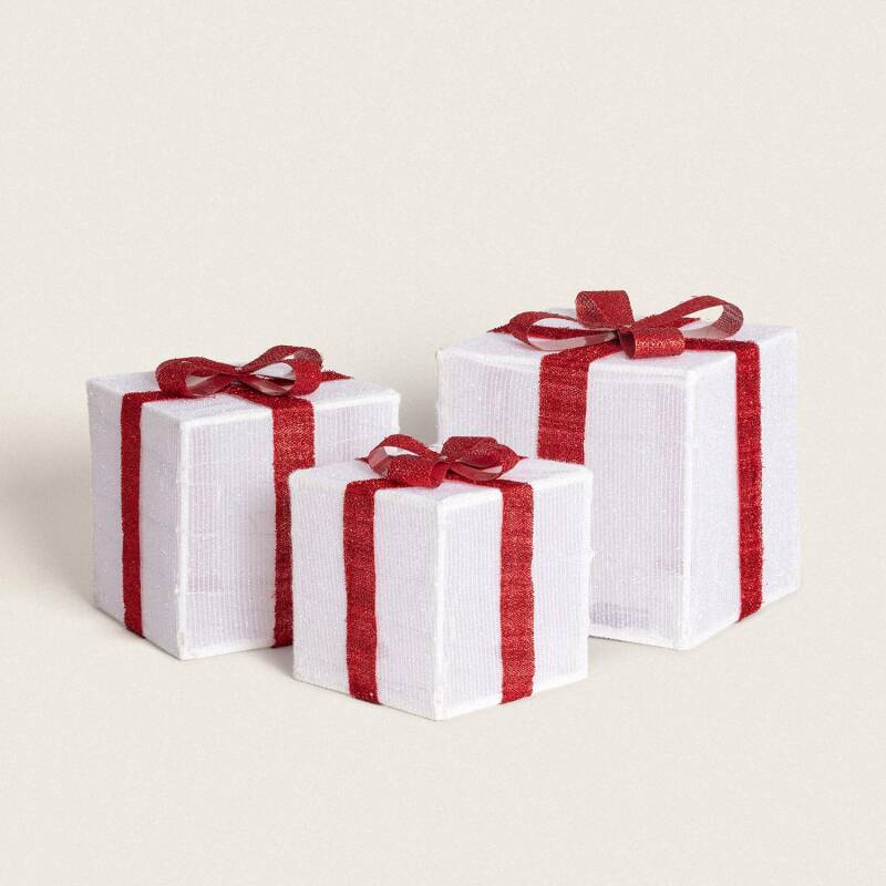 Pack de 3 Cajas Regalo de Navidad LED con Batería Noelle