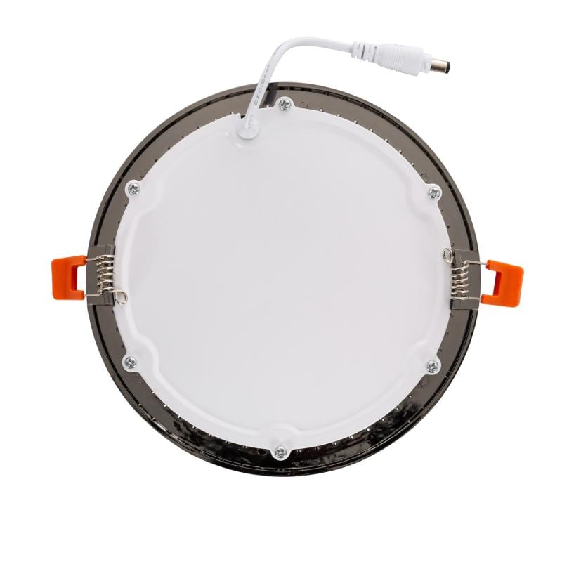 Placa LED 12W Circular SuperSlim Corte Ø 155 mm Negro Brillo