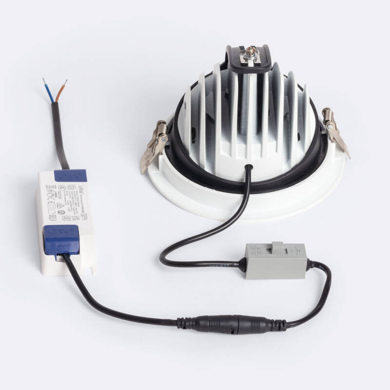 Downlight LED 24W Circular Direccionable Chip OSRAM 38º CCT 120 lm/W LIFUD Corte Ø 120 mm