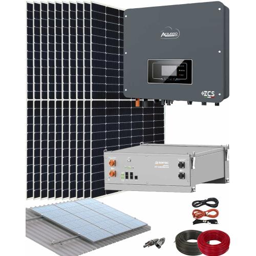 Kit Solar Autoconsumo Fotovoltaico Azzurro 5000W con Baterías de Litio de 5kWh