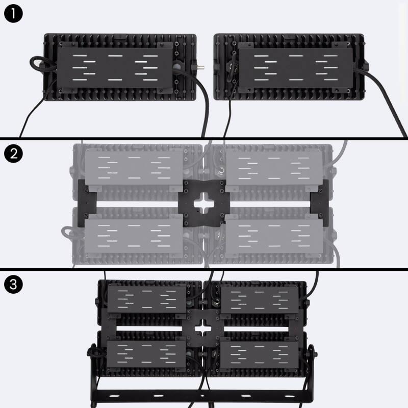 Foco Proyector LED 800W Stadium 160 lm/W IP66 LIFUD Regulable 0-10V Horizontal Blanco Frío 5000K Óptica 60º