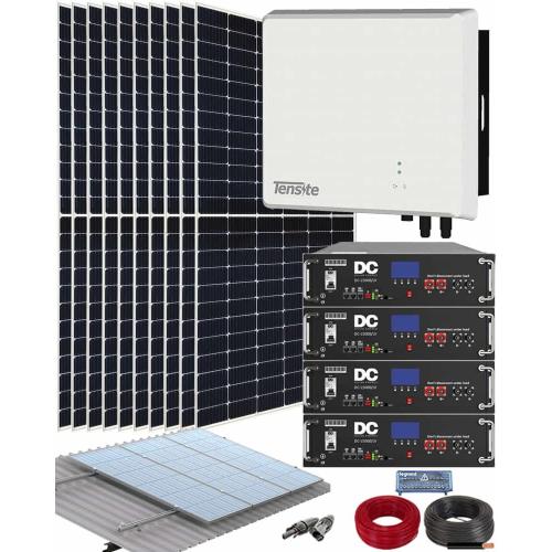 Kit Instalación de Placas Solares 5kW con Inversor Tensite y Baterías DC Solar