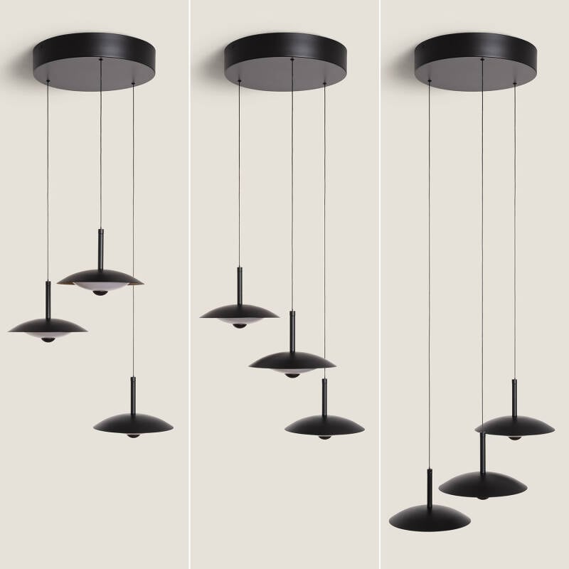 Lámpara Colgante LED 24W Regulable en Altura Metal CCT Seleccionable  Seleccionable Shirak 3 Focos
