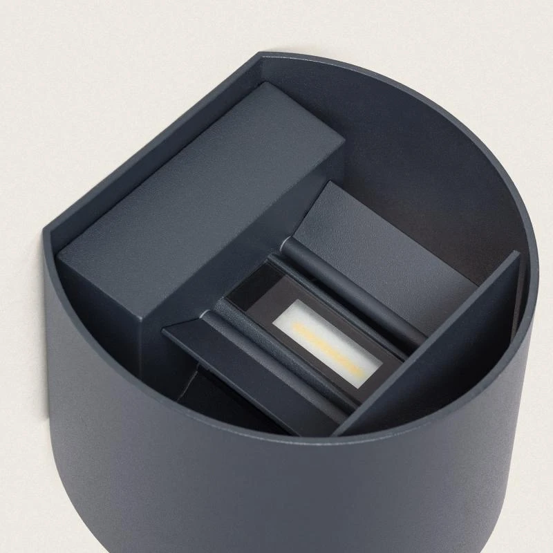 Aplique de Pared Exterior LED 10W Aluminio Iluminación Doble Cara CCT Seleccionable Denny Round